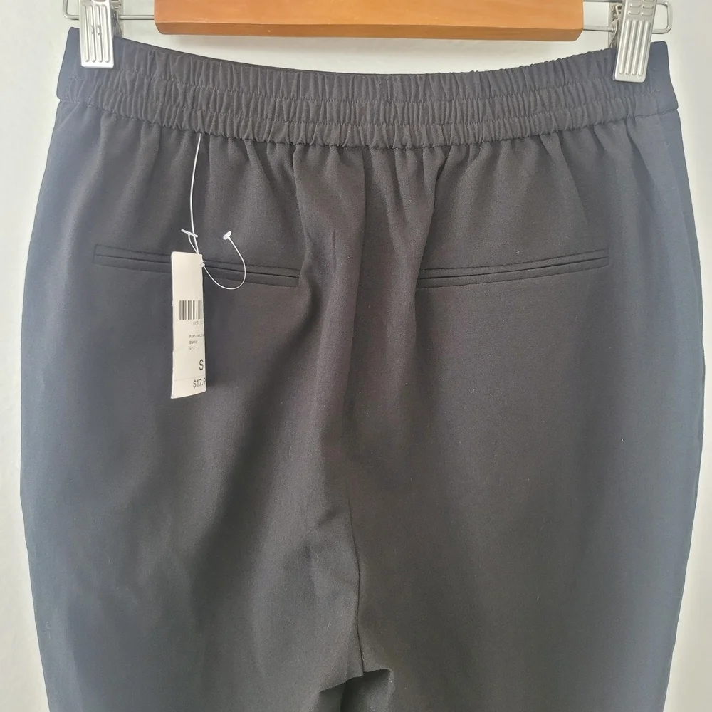 Forever 21 Black Elastic Waist Pants Ankle Woven Womens Size Small